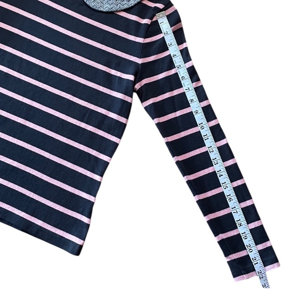Boden Women’s Longsleeve Brown/Pink Stripe Peter Pan Collar Knit Top 8 EUC - Picture 10 of 10